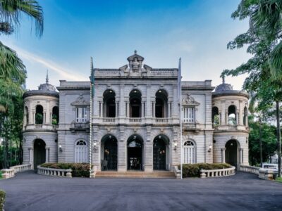 Facade of the historical beautiful building of the Liberty Palace in Brazil